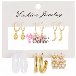 Cercei pentru dama moderni EARR49 Aurii Set de 6 perechi